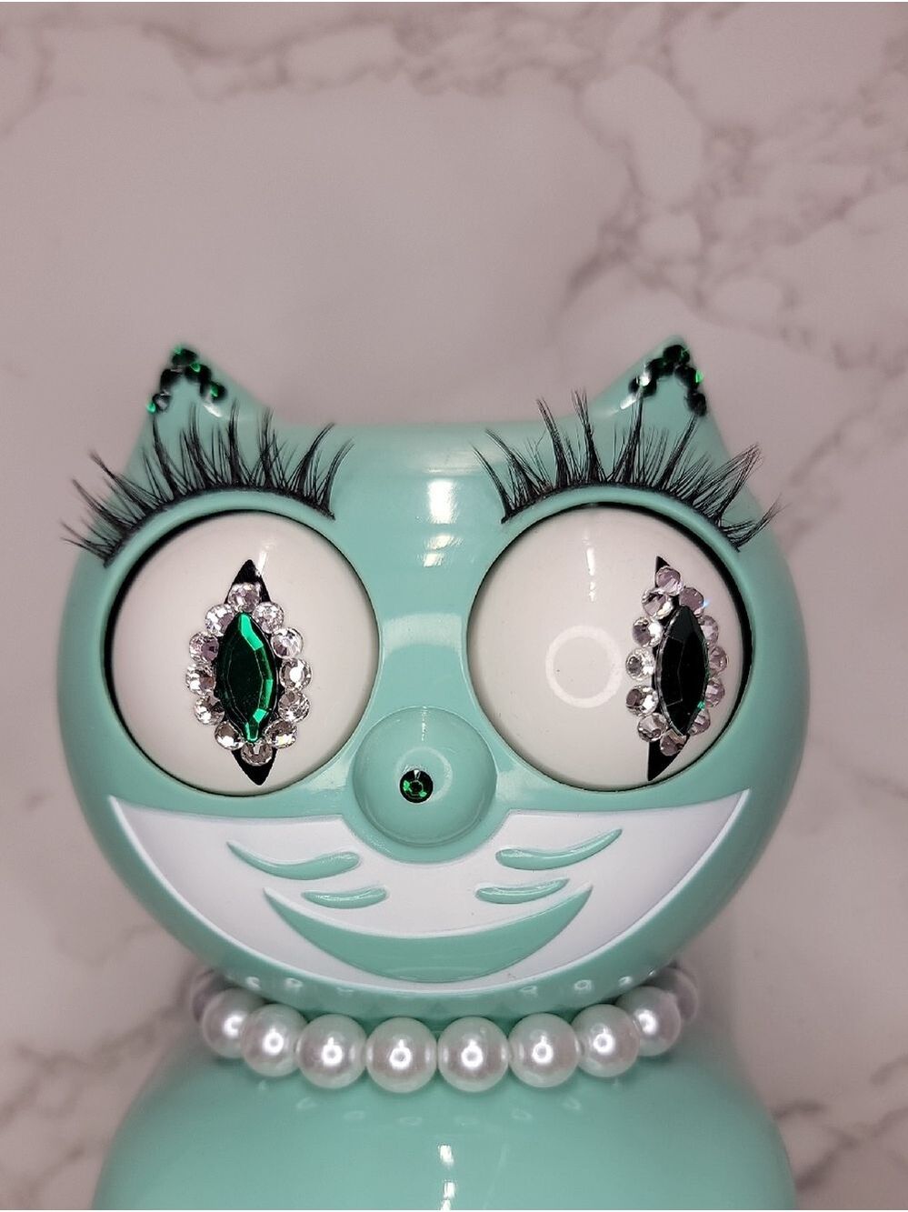 Jeweled Ocean Waves Lady Kit-Cat Klock clock